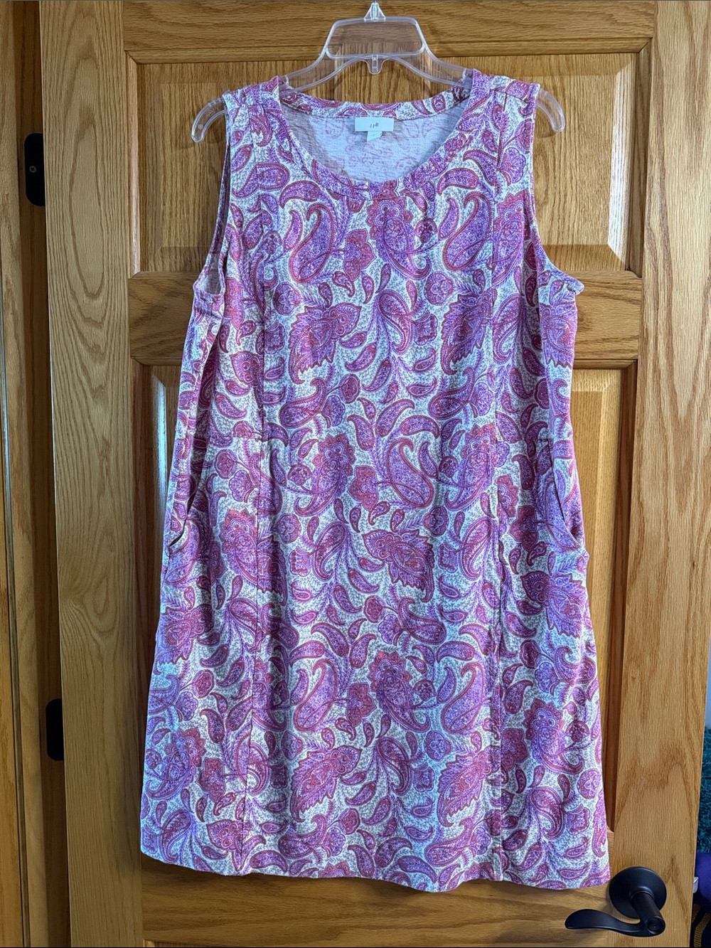 J. Jill Pink Paisley Sleeveless Midi Dress